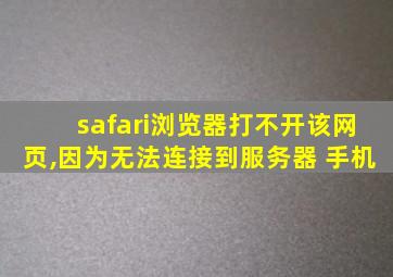 safari浏览器打不开该网页,因为无法连接到服务器 手机